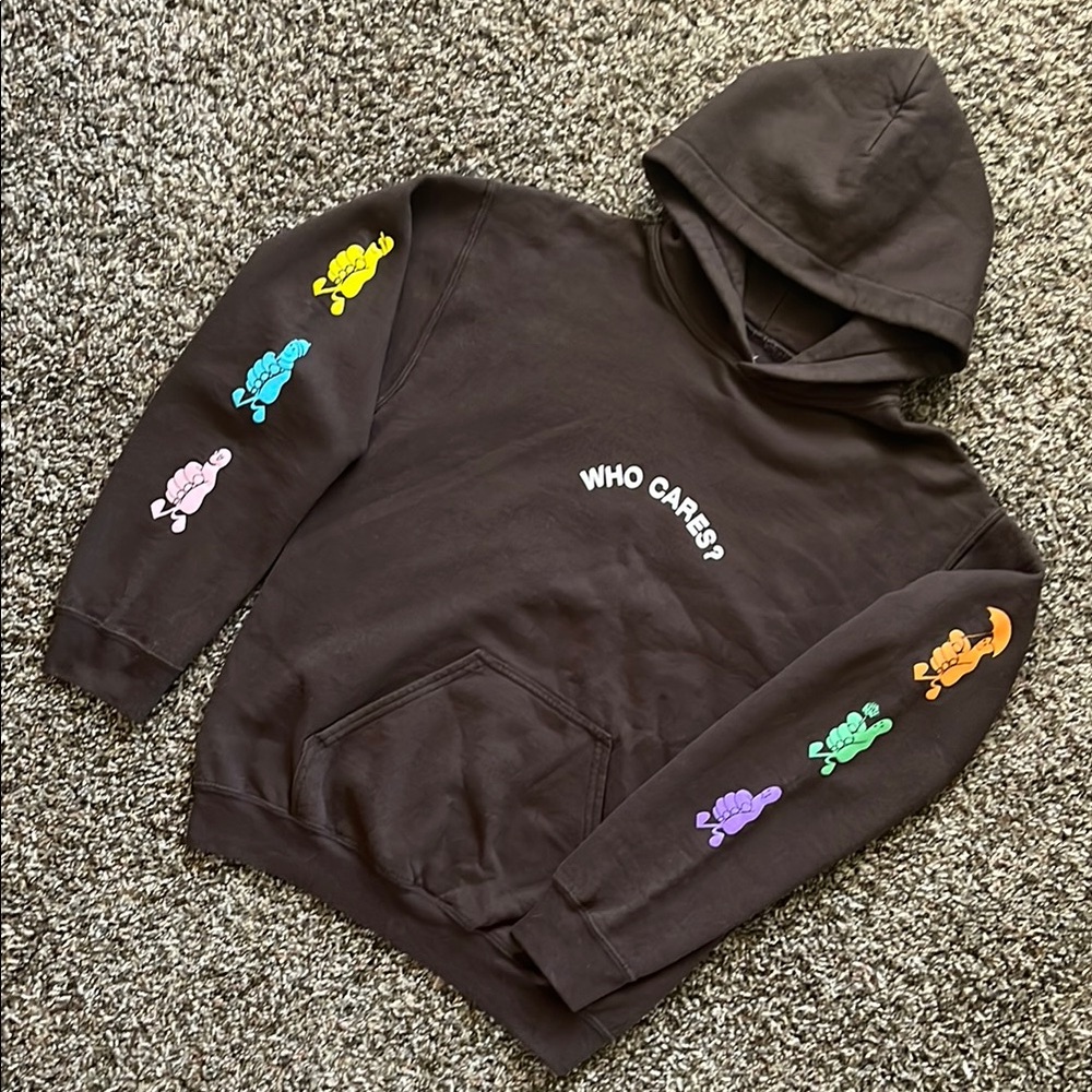 Rex Orange County Singer, Chocolate Brown Pullover Hoodie, Size Small, Who Cares